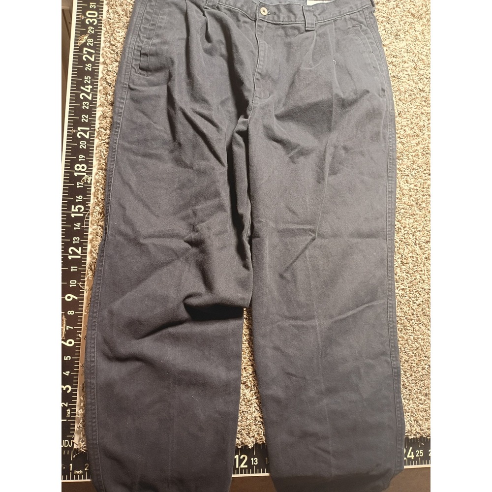 Dockers Mens 38x30 Navy Blue Pleated Chino Pants 100% Cotton Relaxed 40493-7619